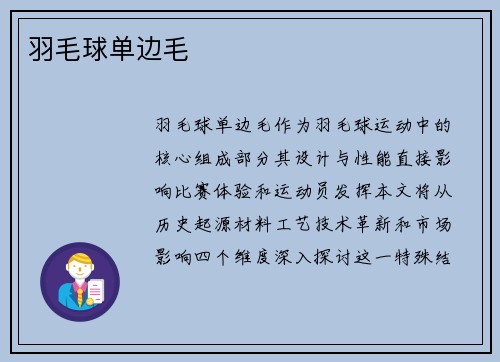 羽毛球单边毛