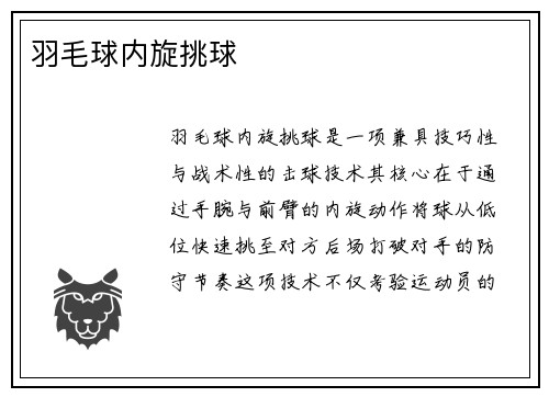 羽毛球内旋挑球